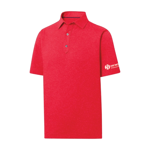 Footjoy Men's Solid Lisle Polo - HEATHER RED image thumbnail