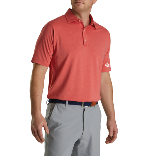 Footjoy Men's Solid Lisle Polo - HEATHER RED image thumbnail