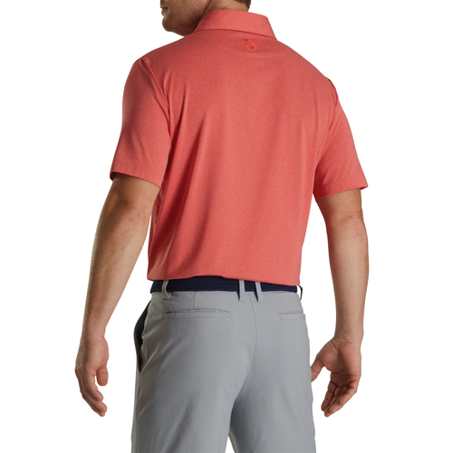 Footjoy Men's Solid Lisle Polo - HEATHER RED image thumbnail