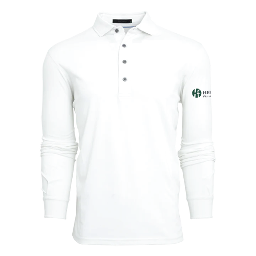 Greyson Men's Omaha Long Sleeve Polo - ARCTIC image thumbnail