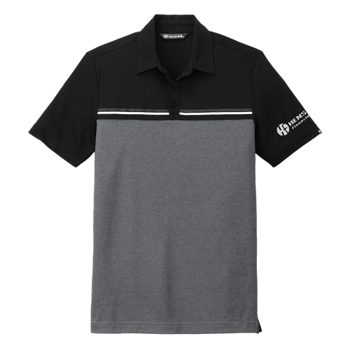Travis Mathew Men's Sunset Blocked Polo - BLACK/DARK GREY HEATHER image thumbnail