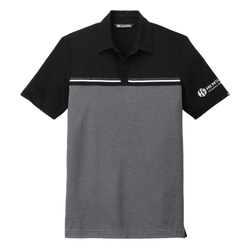 Image of Travis Mathew Men's Sunset Blocked Polo - BLACK/DARK GREY HEATHER