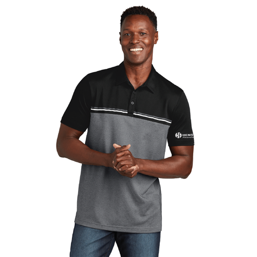 Travis Mathew Men's Sunset Blocked Polo - BLACK/DARK GREY HEATHER image thumbnail