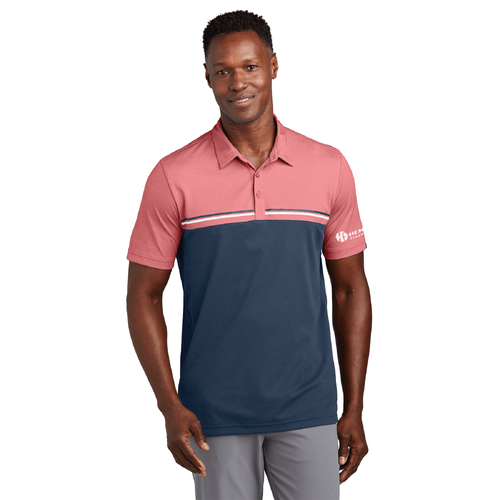 Travis Mathew Men's Sunset Blocked Polo - CARDINAL HEATHER/BLUE NIGHTS image thumbnail