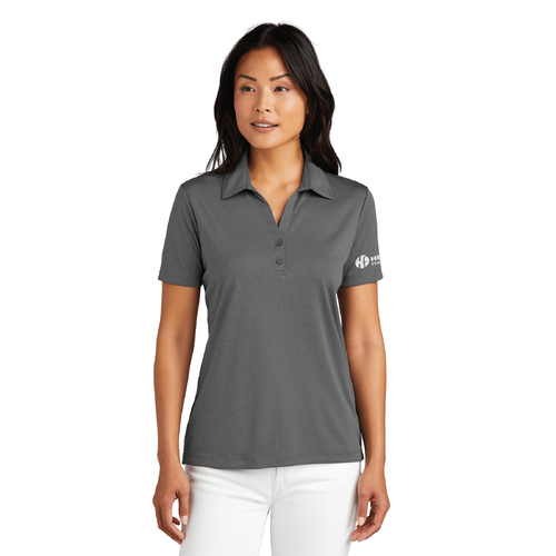 Travis Mathew Women's Coto Performance Polo - QUIET SHADE GREY/BLACK image thumbnail