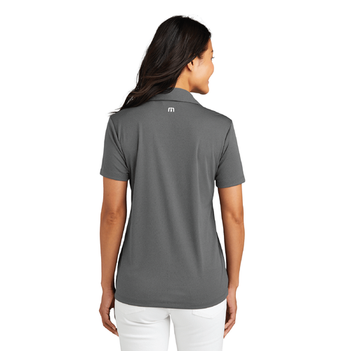 Travis Mathew Women's Coto Performance Polo - QUIET SHADE GREY/BLACK image thumbnail