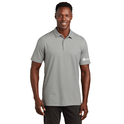 Travis Mathew Men's Oceanside Geo Polo - QUIET SHADE GREY HEATHER/DARK GREY image thumbnail