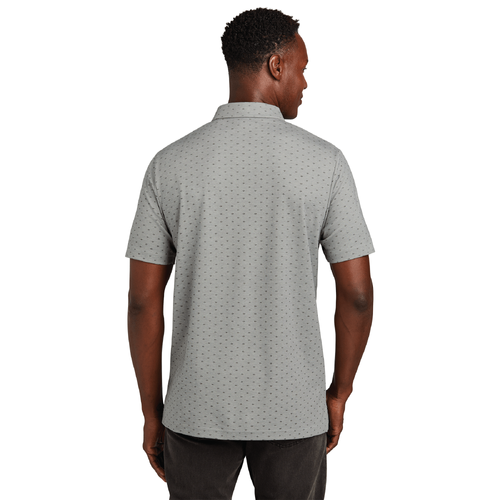 Travis Mathew Men's Oceanside Geo Polo - QUIET SHADE GREY HEATHER/DARK GREY image thumbnail
