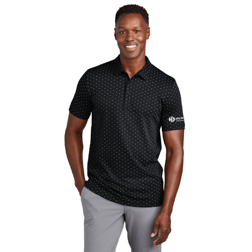 Travis Mathew Men's Oceanside Geo Polo - BLACK/AEGEAN BLUE image thumbnail