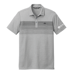 Image of Travis Mathew Men's Coastal Chest Stripe Polo - QUIET SHADE GREY HEATHER