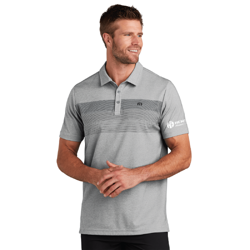 Travis Mathew Men's Coastal Chest Stripe Polo - QUIET SHADE GREY HEATHER image thumbnail