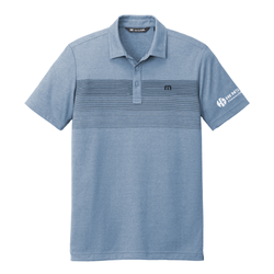 Image of Travis Mathew Men's Coastal Chest Stripe Polo - OPAL BLUE HEATHER