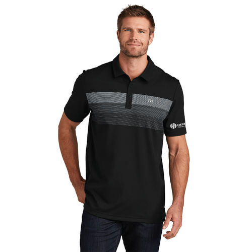 Travis Mathew Men's Coastal Chest Stripe Polo - BLACK image thumbnail