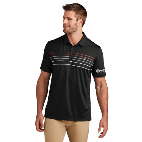 Travis Mathew Men's Coto Performance Chest Stripe Polo - BLACK image thumbnail