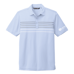 Image of Travis Mathew Men's Coto Performance Chest Stripe Polo - KENTUCKY BLUE HEATHER