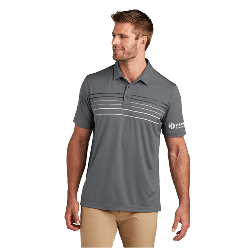 Travis Mathew Men's Coto Performance Chest Stripe Polo - DARK GREY image thumbnail