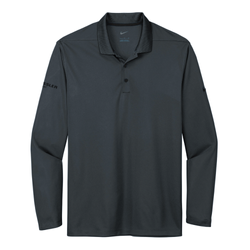 Image of Nike Men's Dri-FIT Micro Pique 2.0 Long Sleeve Polo - ANTHRACITE