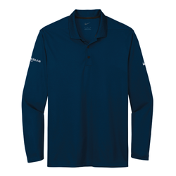 Image of Nike Men's Dri-FIT Micro Pique 2.0 Long Sleeve Polo - NAVY