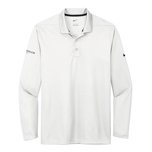Nike Men's Dri-FIT Micro Pique 2.0 Long Sleeve Polo - WHITE image thumbnail