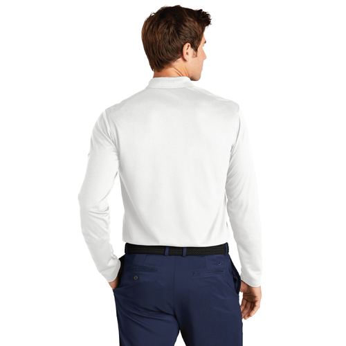 Nike Men's Dri-FIT Micro Pique 2.0 Long Sleeve Polo - WHITE image thumbnail