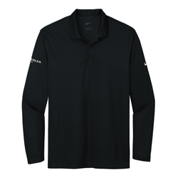 Image of Nike Men's Dri-FIT Micro Pique 2.0 Long Sleeve Polo - BLACK