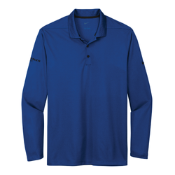 Image of Nike Men's Dri-FIT Micro Pique 2.0 Long Sleeve Polo - GYM BLUE