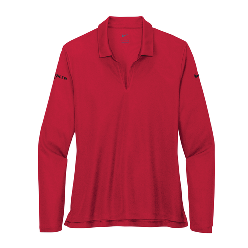 Nike Women's Dri-FIT Micro Pique 2.0 Long Sleeve Polo - UNIVERSITY RED image thumbnail