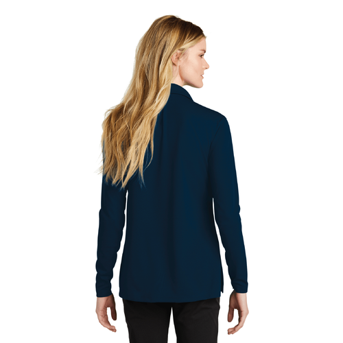 Nike Women's Dri-FIT Micro Pique 2.0 Long Sleeve Polo - NAVY image thumbnail
