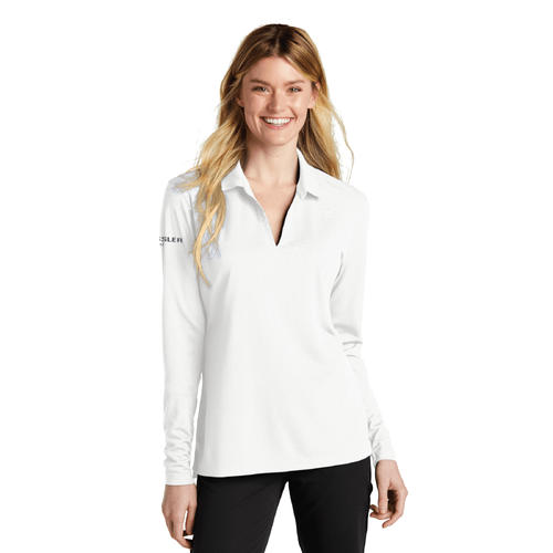 Nike Women's Dri-FIT Micro Pique 2.0 Long Sleeve Polo - WHITE image thumbnail
