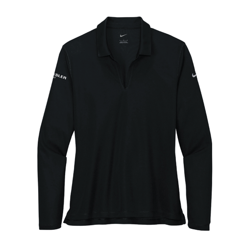 Nike Women's Dri-FIT Micro Pique 2.0 Long Sleeve Polo - BLACK image thumbnail