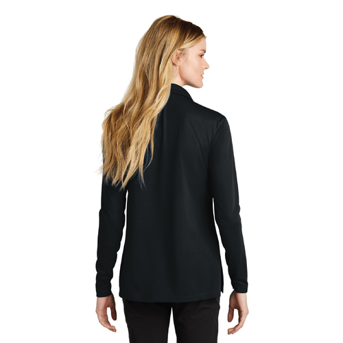 Nike Women's Dri-FIT Micro Pique 2.0 Long Sleeve Polo - BLACK image thumbnail