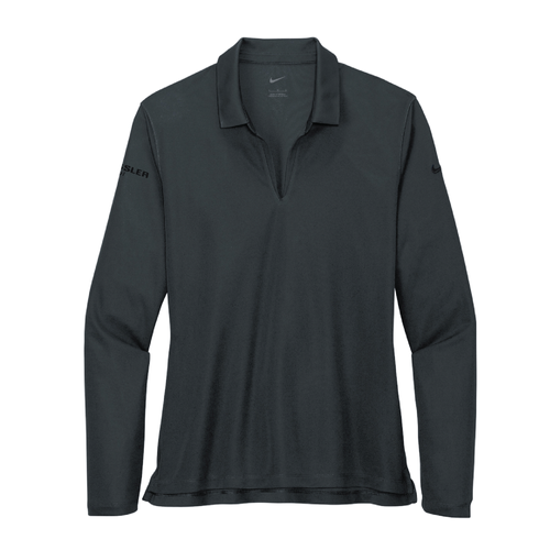 Nike Women's Dri-FIT Micro Pique 2.0 Long Sleeve Polo - ANTHRACITE image thumbnail