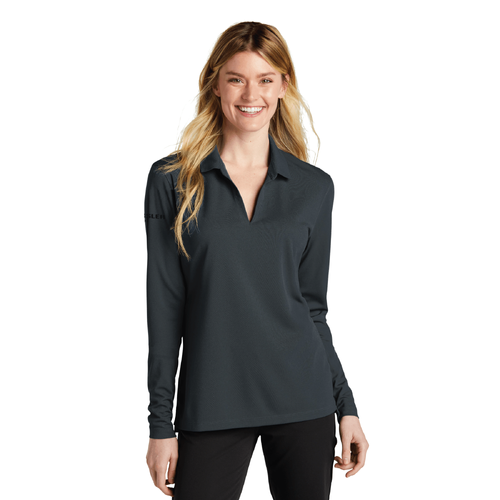Nike Women's Dri-FIT Micro Pique 2.0 Long Sleeve Polo - ANTHRACITE image thumbnail
