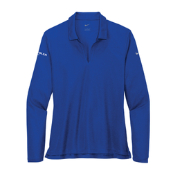 Image of Nike Women's Dri-FIT Micro Pique 2.0 Long Sleeve Polo - GAME ROYAL