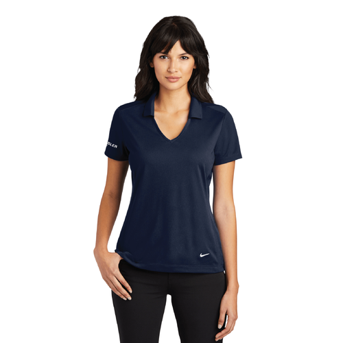 Nike Women's Dri-FIT Vertical Mesh Polo - MARINE image thumbnail