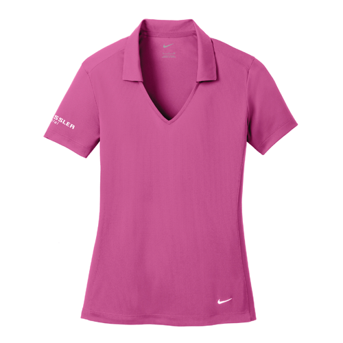 Nike Women's Dri-FIT Vertical Mesh Polo - PINK FIRE image thumbnail