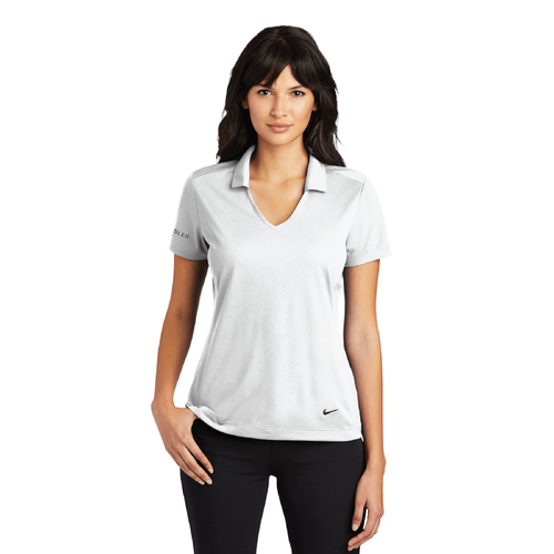 Nike Women's Dri-FIT Vertical Mesh Polo - WHITE image thumbnail