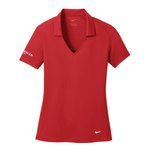 Nike Women's Dri-FIT Vertical Mesh Polo - UNIVERSITY RED image thumbnail