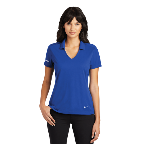 Nike Women's Dri-FIT Vertical Mesh Polo - OLD ROYAL image thumbnail