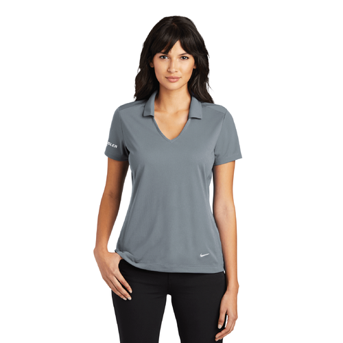 Nike Women's Dri-FIT Vertical Mesh Polo - COOL GREY image thumbnail