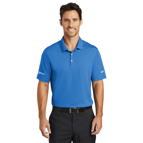 Nike Men's Dri-FIT Vertical Mesh Polo - BRISK BLUE image thumbnail