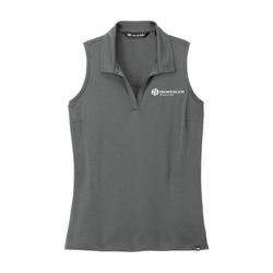 Image of TravisMathew Women's Coto Performance Sleeveless Polo - QUIET SHADE GREY/BLACK