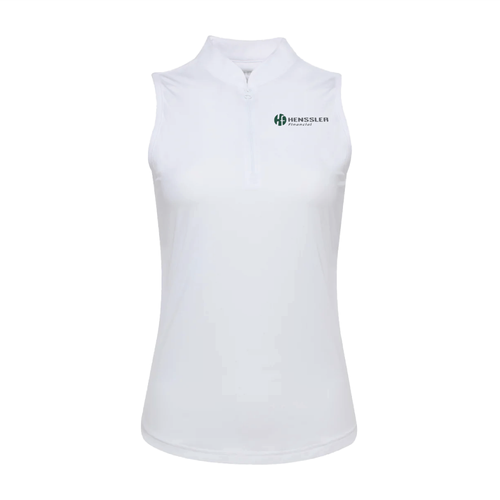 Straight Down Women's Regal Sleeveless Polo - WHITE image thumbnail