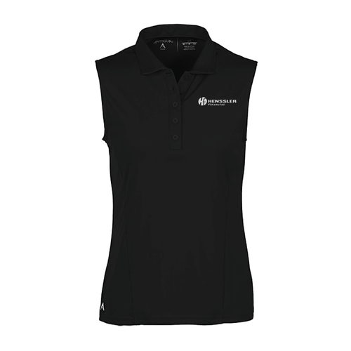 Antigua Women's Sleeveless Tribute Polo - BLACK image thumbnail