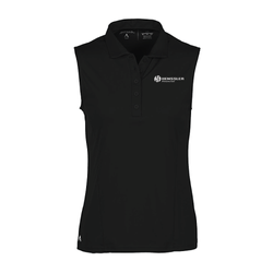 Image of Antigua Women's Sleeveless Tribute Polo - BLACK