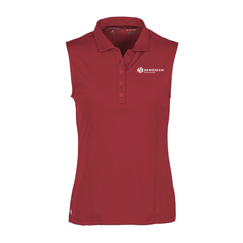 Antigua Women's Sleeveless Tribute Polo - DARK RED image thumbnail