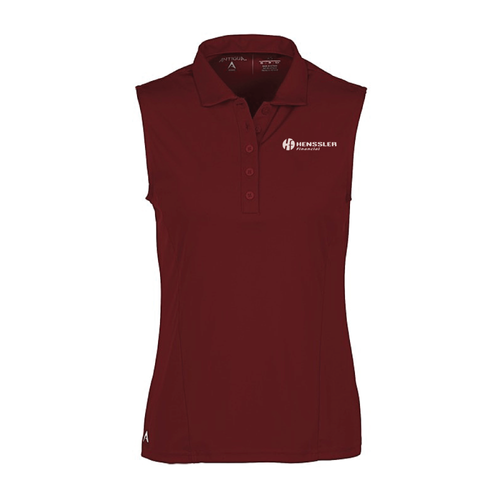 Antigua Women's Sleeveless Tribute Polo - CARDINAL RED image thumbnail