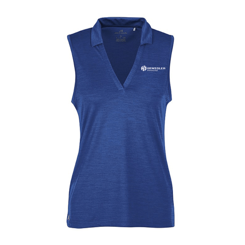 Antigua Women's Sleeveless Layout Polo - DARK ROYAL HEATHER image thumbnail