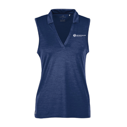 Image of Antigua Women's Sleeveless Layout Polo - NAVY HEATHER