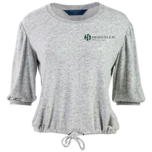 Boxercraft Women's Cuddle Puff Sleeve Top - OXFORD HEATHER image thumbnail